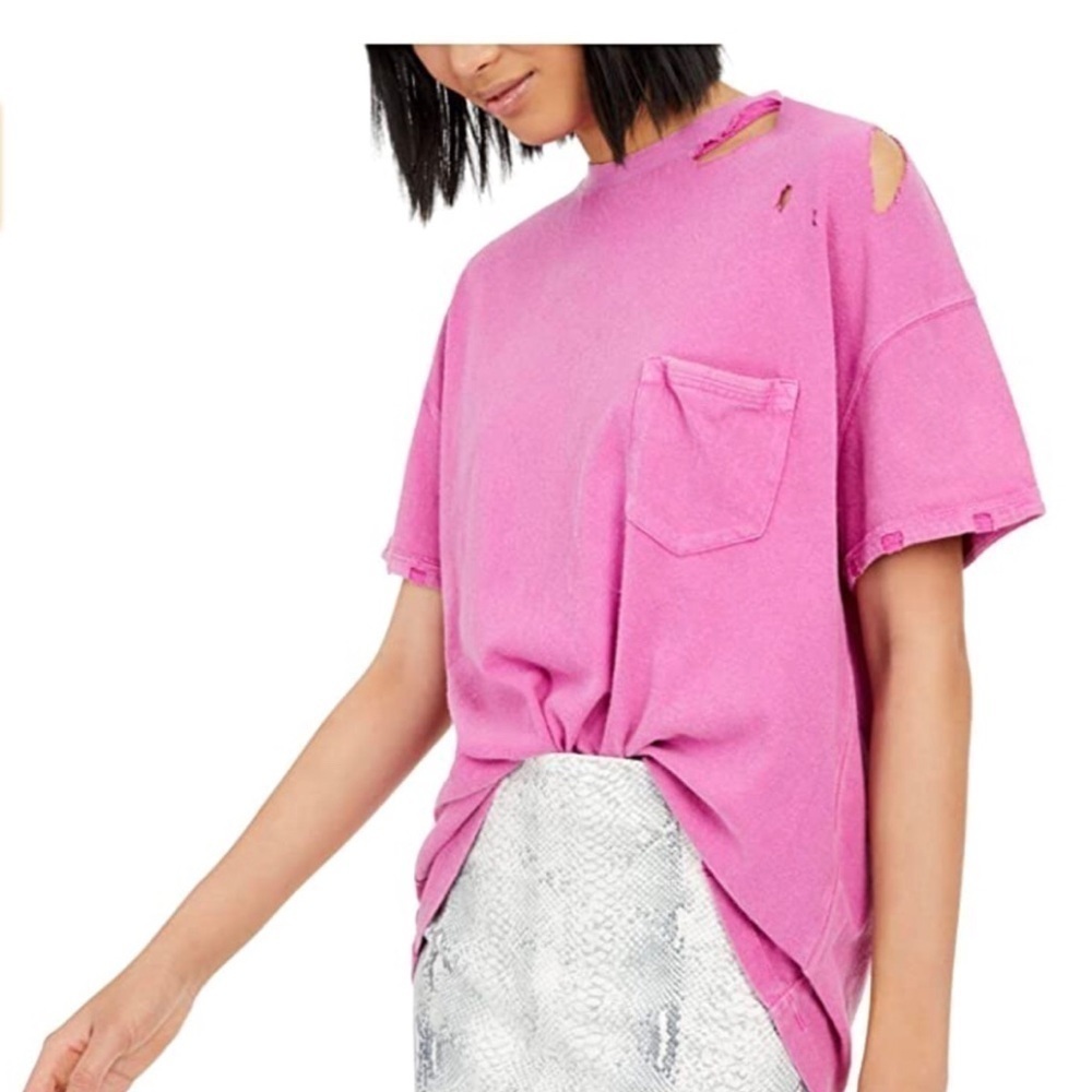 Free PEOPLE DISTRESS CREW‎ NECK T SHIRTS